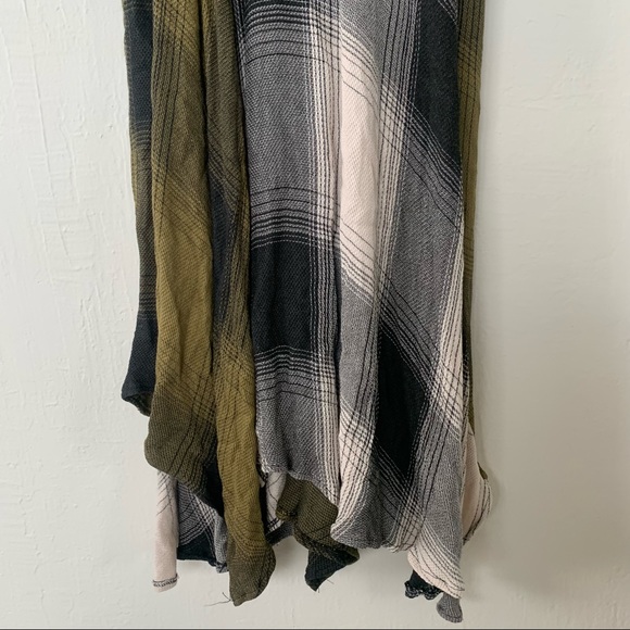 Zara Plaid Patchwork Handkerchief Hem Midi Dress - Picture 10 of 11